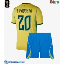 Fotballdrakt Barn Brasil Lucas Paqueta #20 Hjemmedraktsett VM 2026 Kortermet (+ Korte bukser)
